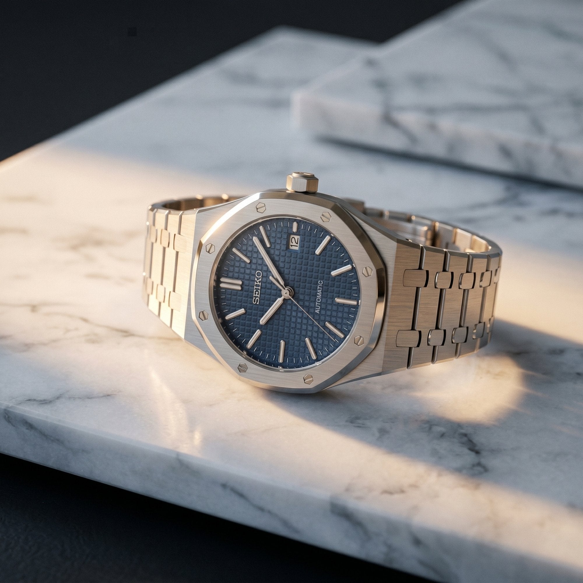 Horalys - Montres seiko mod Royal ak Bleu Sur Marbre Bild