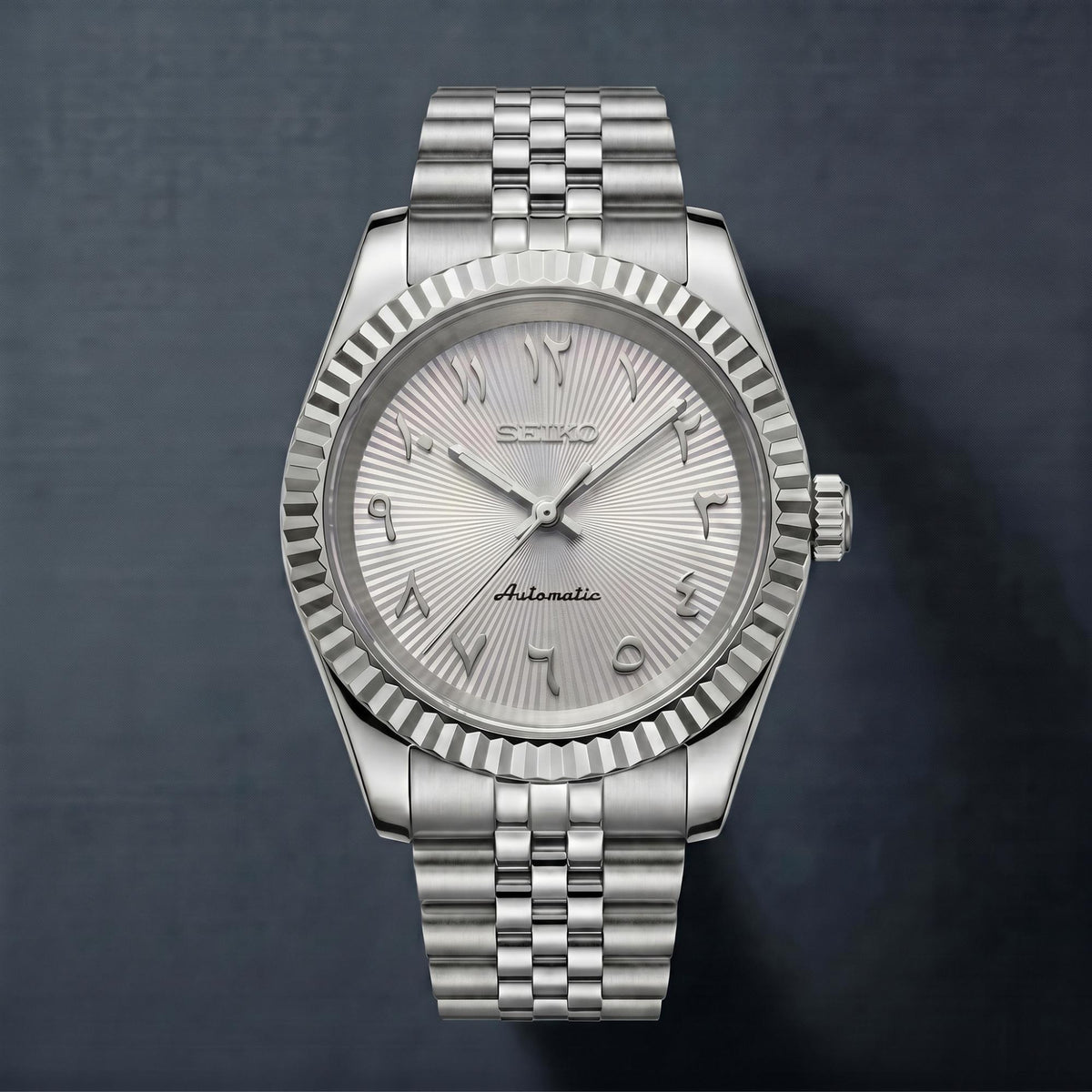Seiko Mod Datejust Arabisch Weiß