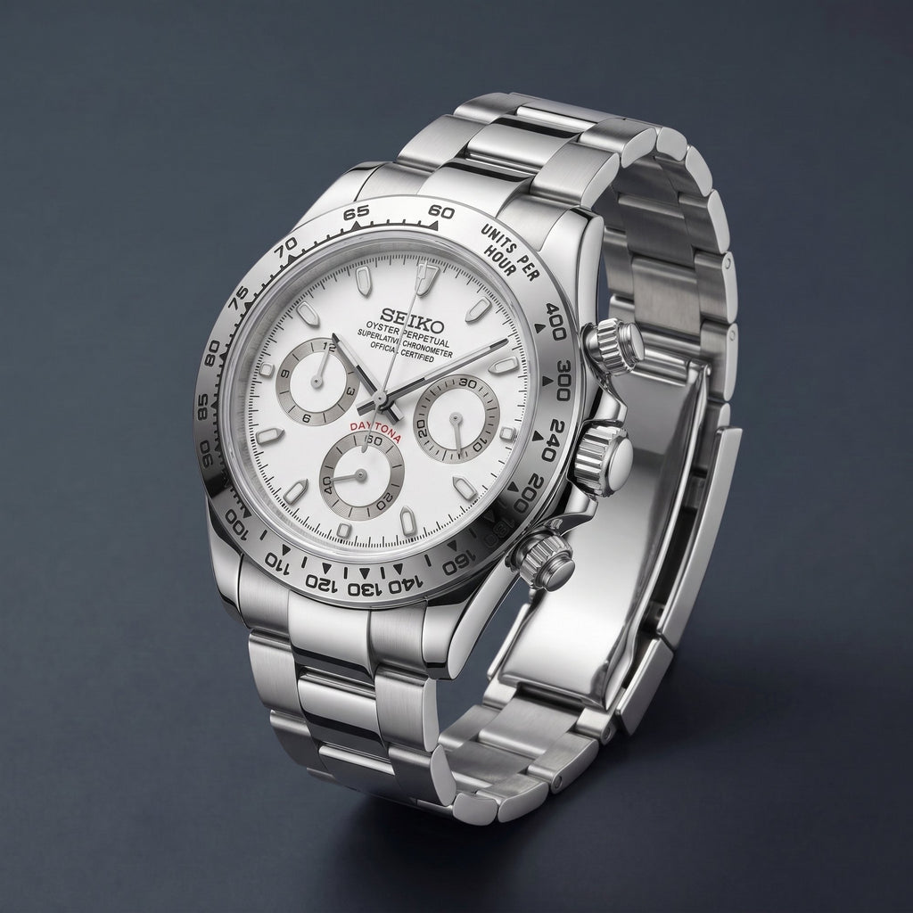 Seiko Mod Daytona Weiß