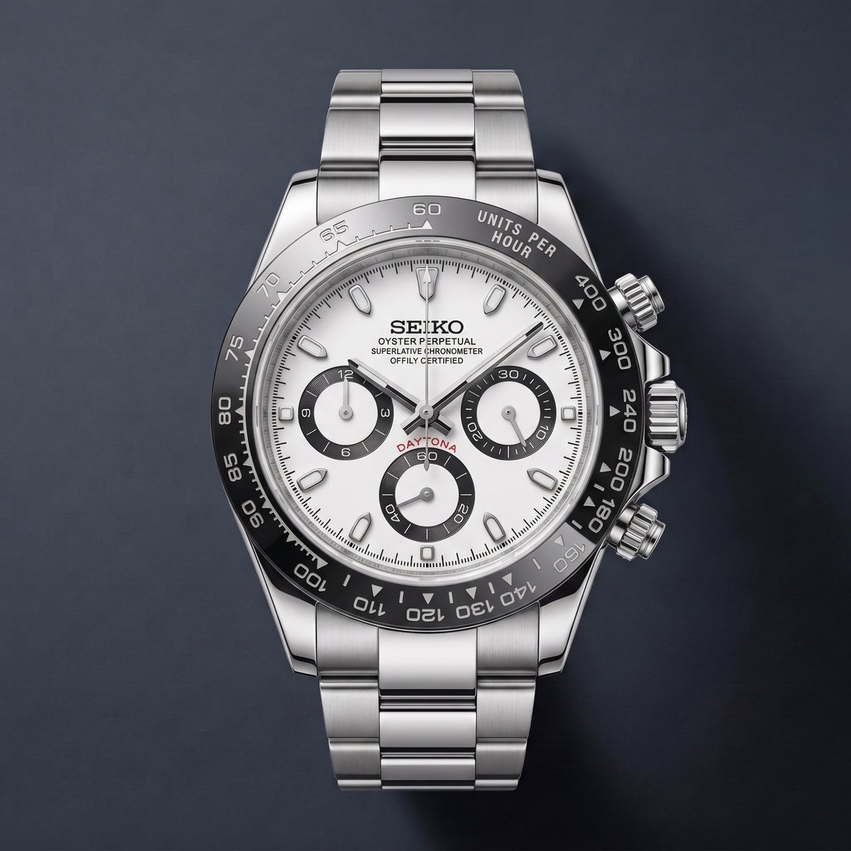 Seiko Mod Daytona Weiß