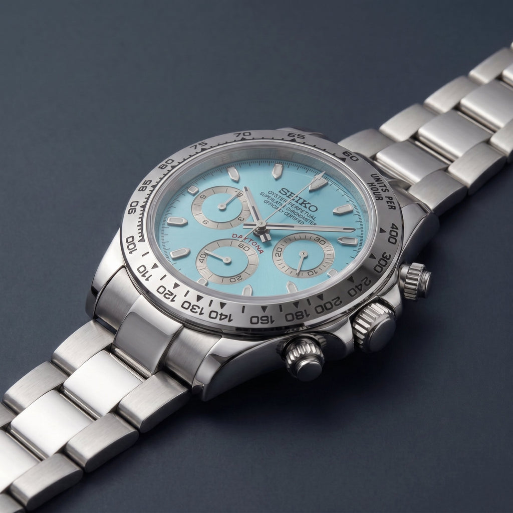 Seiko Mod Daytona Blau
