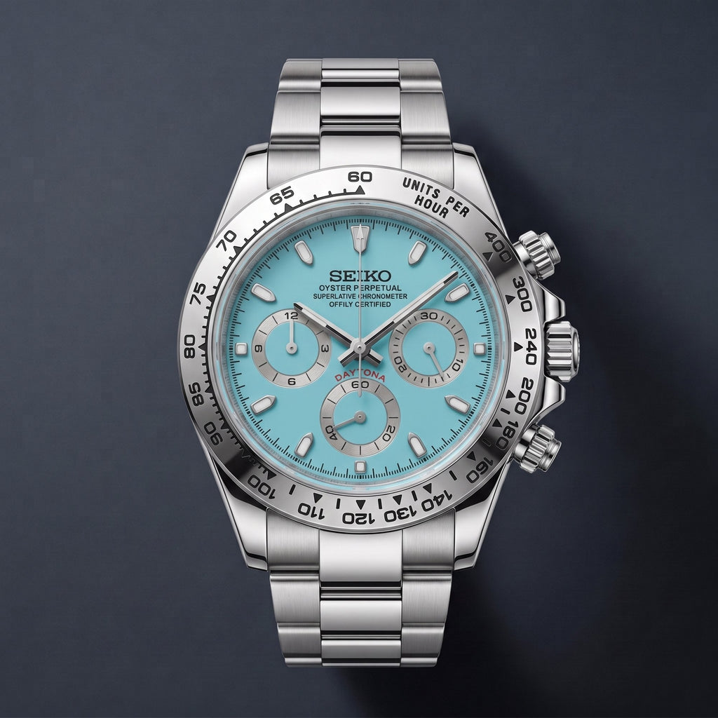 Seiko Mod Daytona Blau