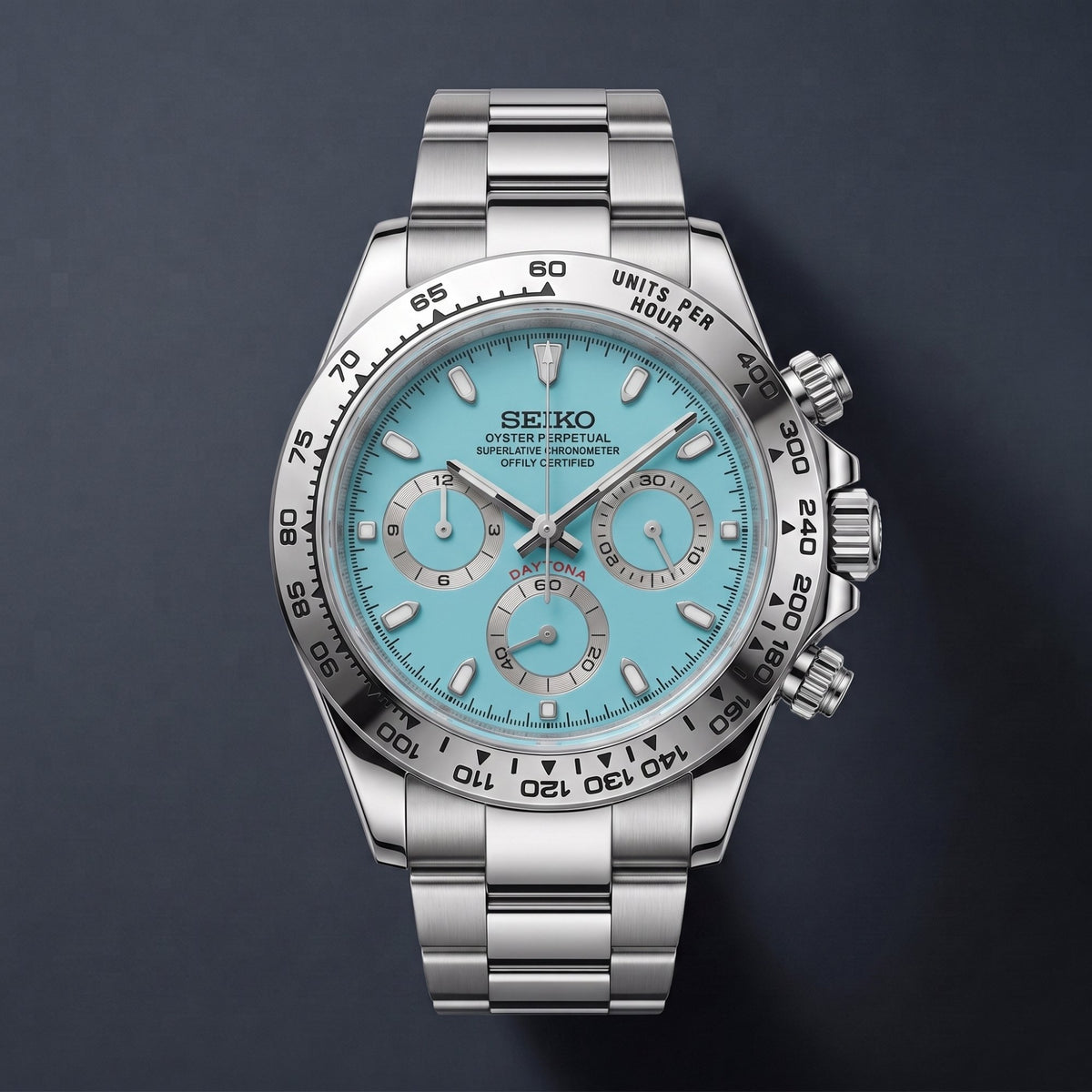 Seiko Mod Daytona Blau