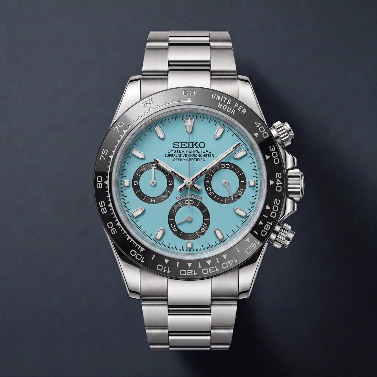 Seiko Mod Daytona Blau