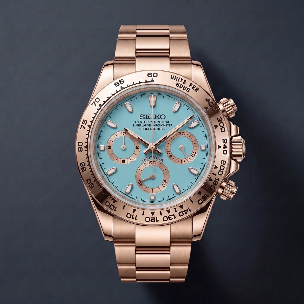 Seiko Mod Daytona Blau