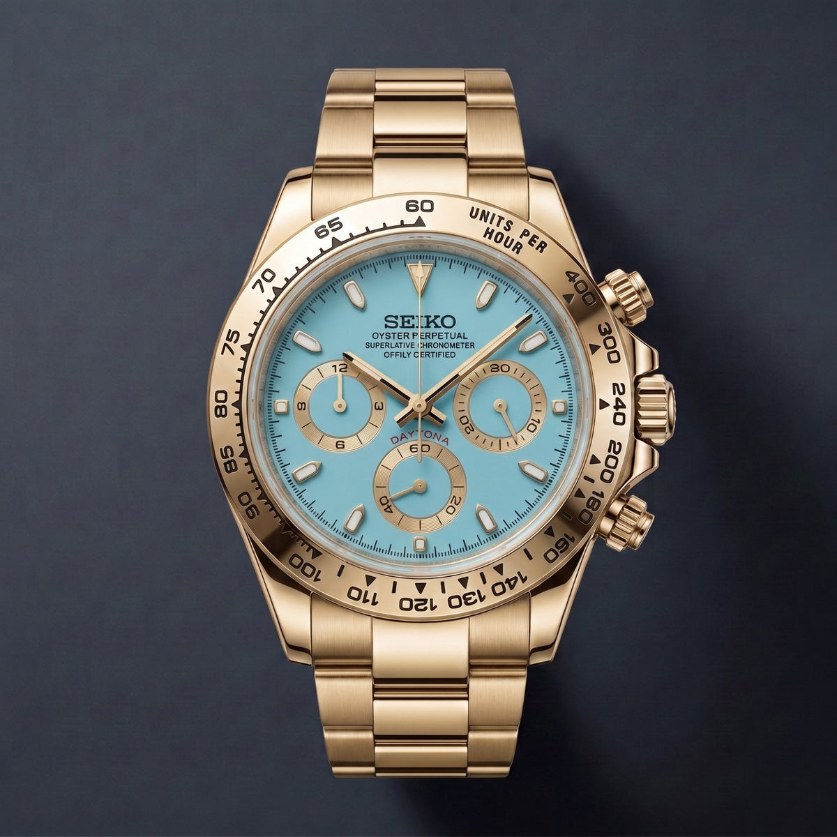 Seiko Mod Daytona Blau