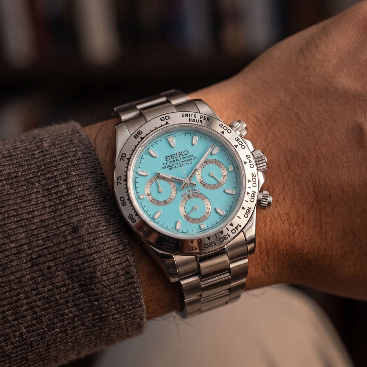 Seiko Mod Daytona Blau