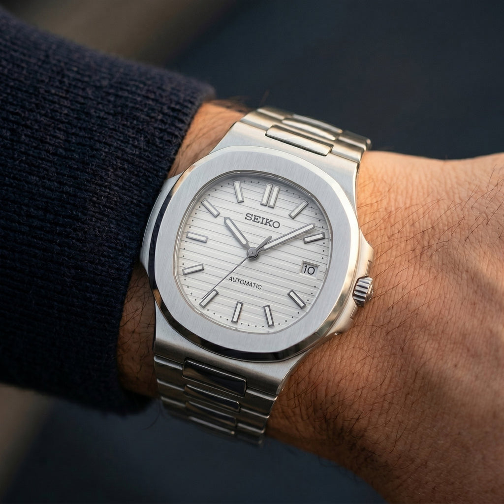 Seiko Mod Nautilus Weiß