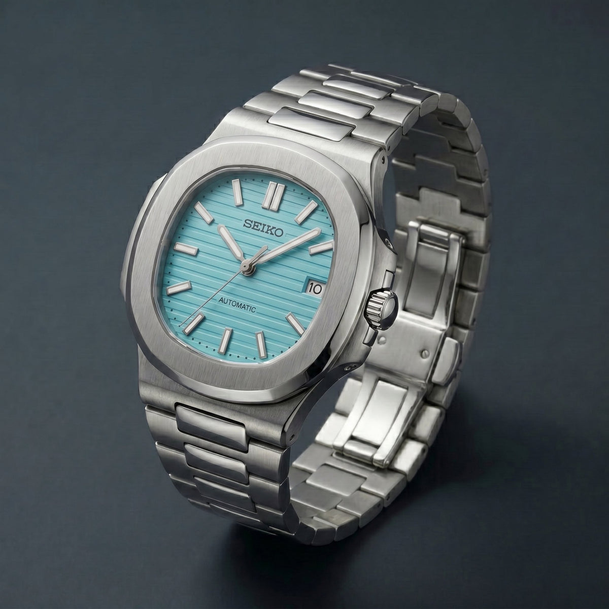 Seiko Mod Nautilus Blau