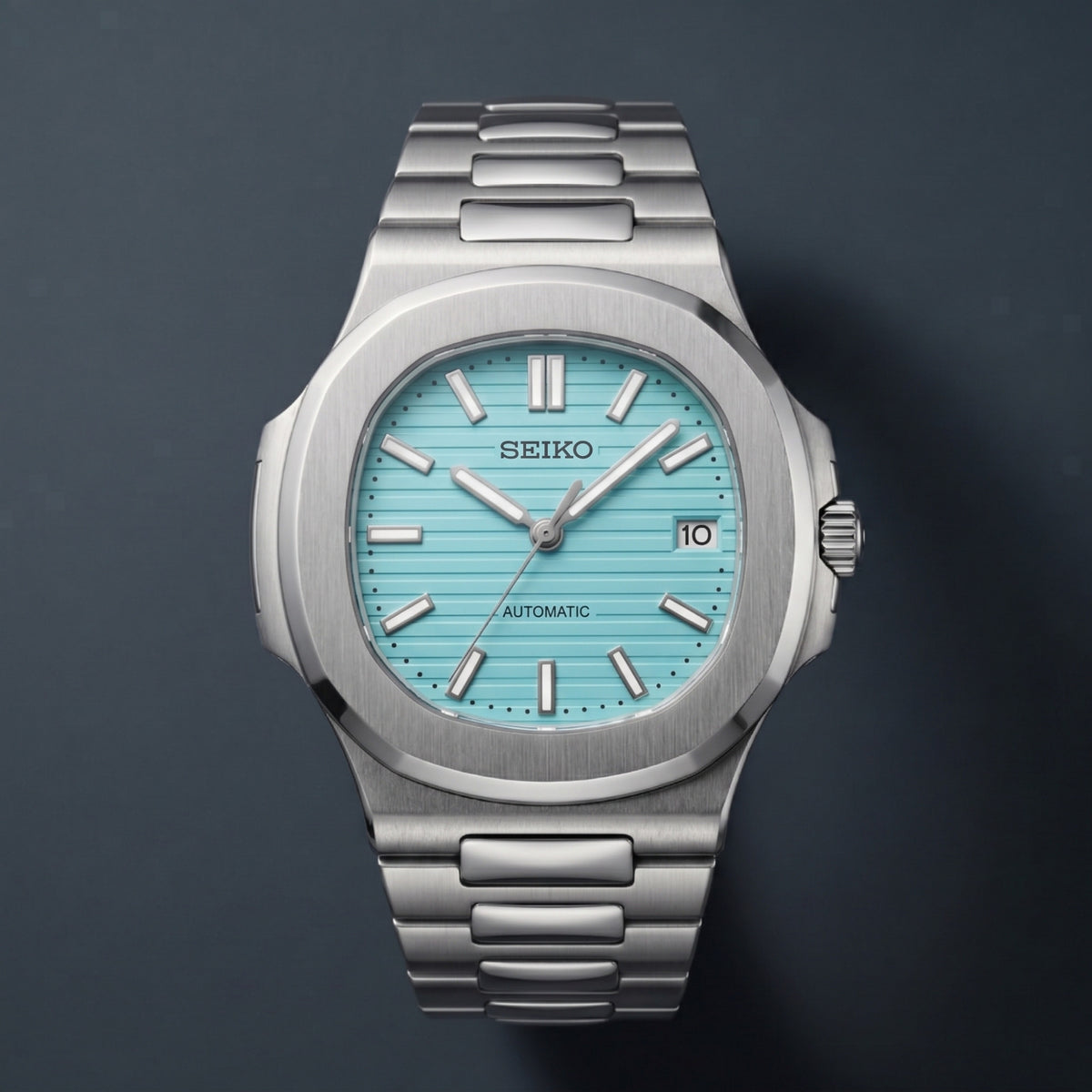 Seiko Mod Nautilus Blau