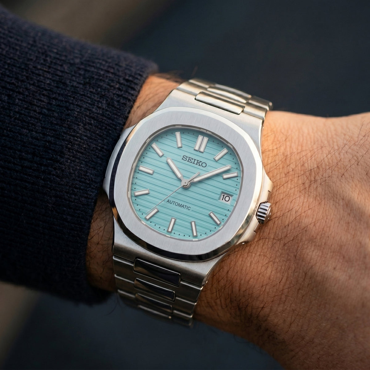Seiko Mod Nautilus Blau