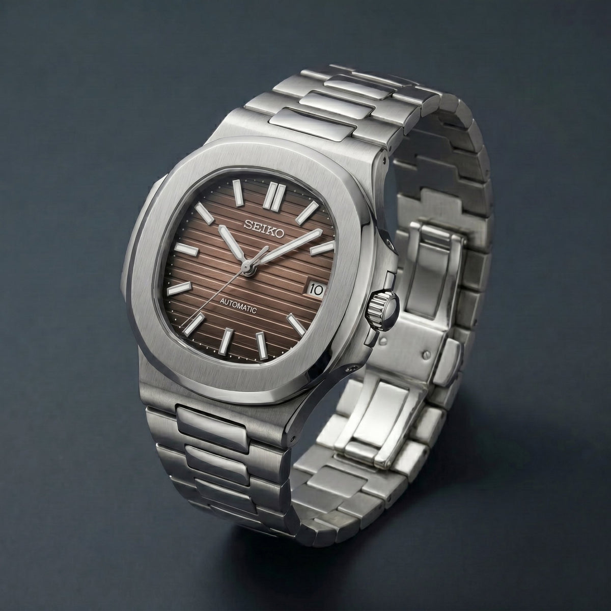 Seiko Mod Nautilus Braun