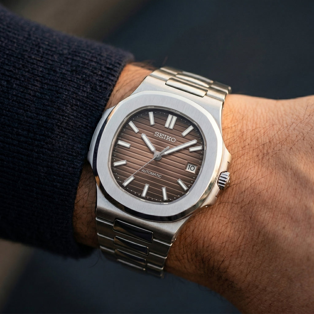 Seiko Mod Nautilus Braun