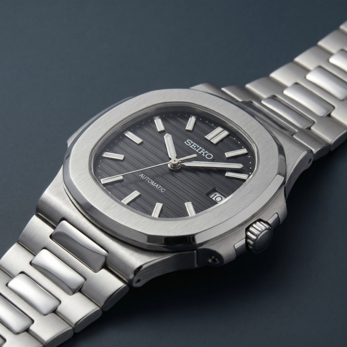 Seiko Mod Nautilus Schwarz