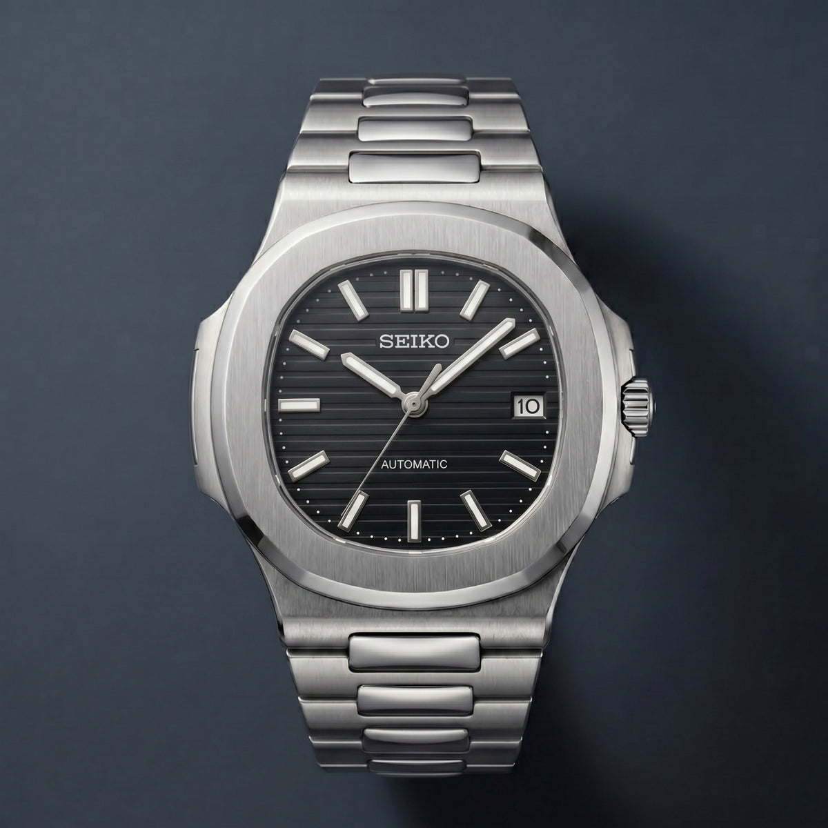 Seiko Mod Nautilus Schwarz