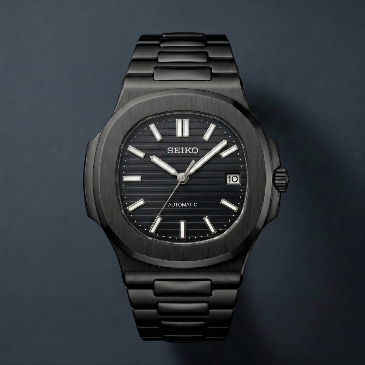 Seiko Mod Nautilus Schwarz