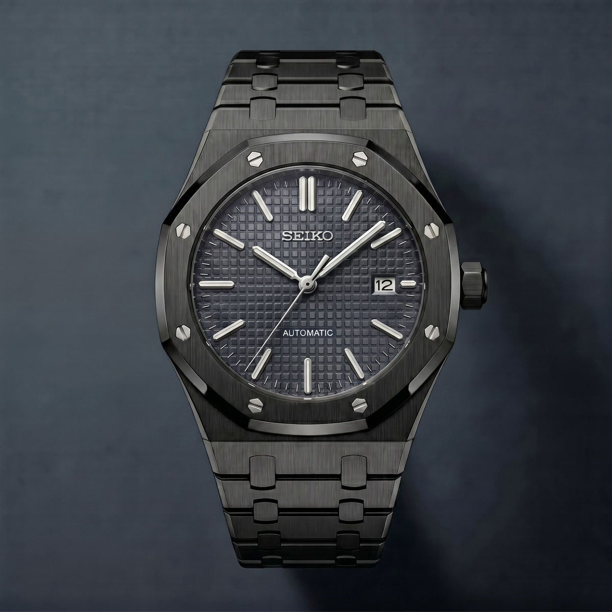 Seiko Mod Royal Oak Schwarz