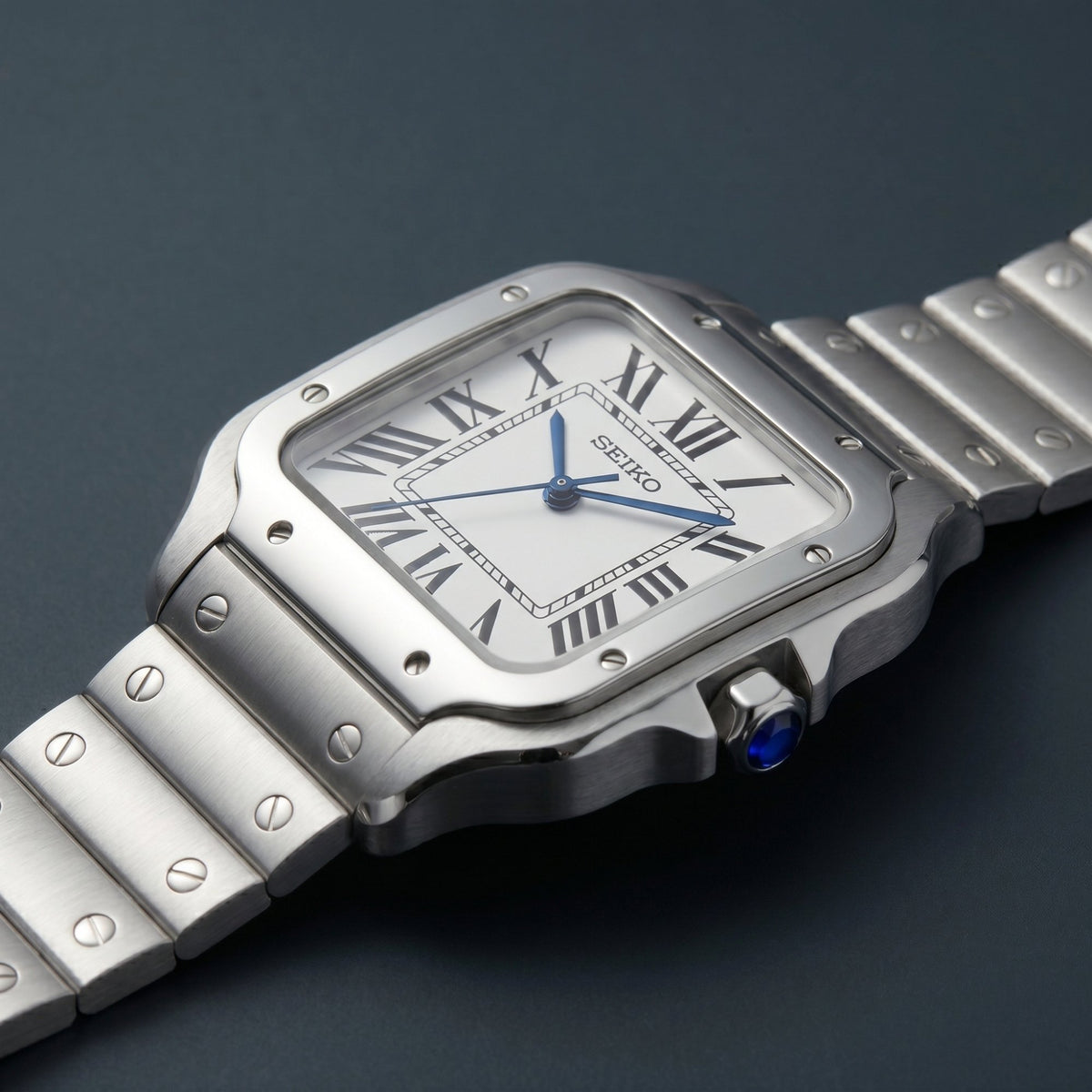 Horalys - Montre Seiko Mod Santos Blanc