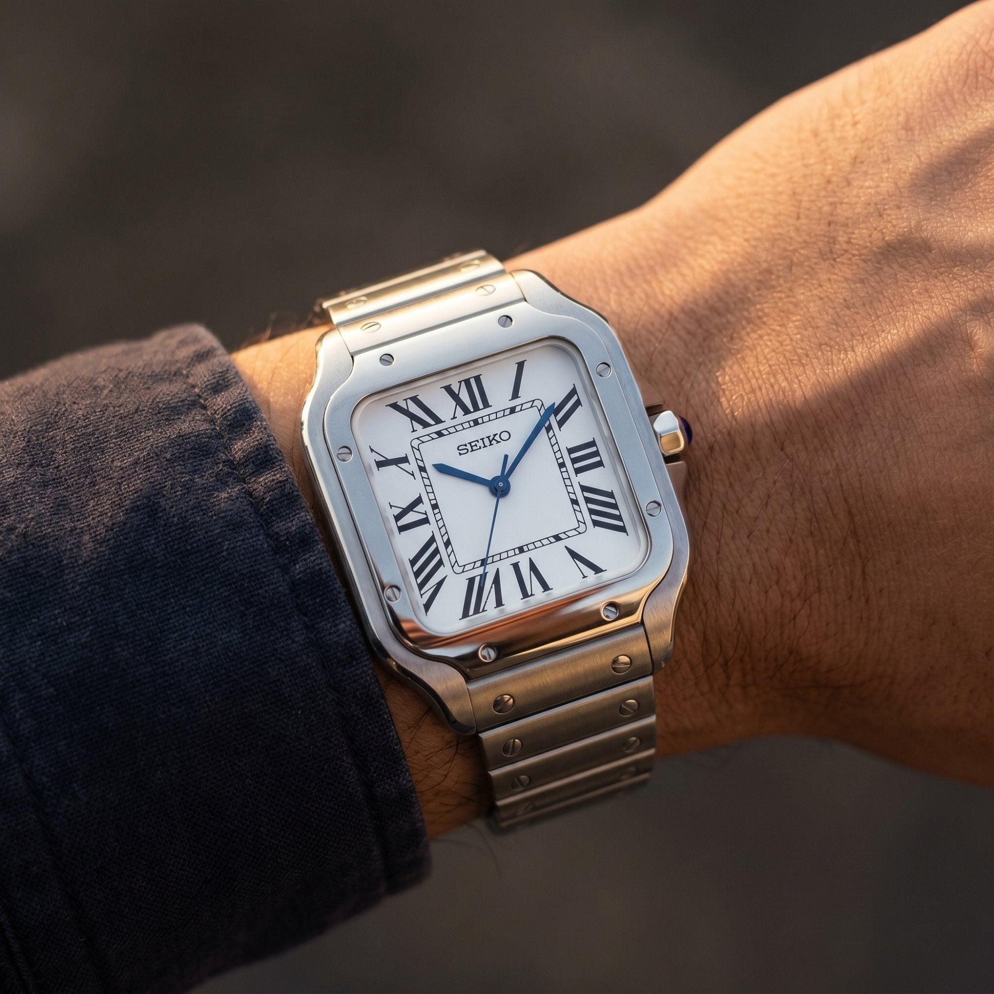 Horalys - Montre Seiko Mod Santos Blanc Bild